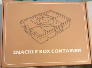 Snackle Box Container,Divided Snack Tray with Lid and Handle New - Picture 1 of 4