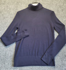 Brooks Brothers Women's Turtle Neck Sweater Navy Sz XS Light Weight Merino Wool