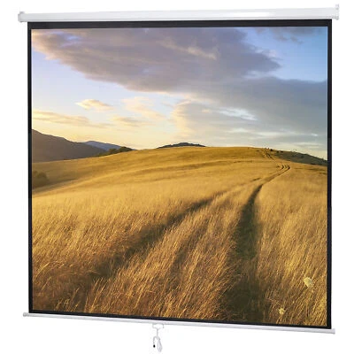 Manual Pull Down Projector Projection Screen 119" Home Theater Movie 84"x84"  - Image 1 of 4