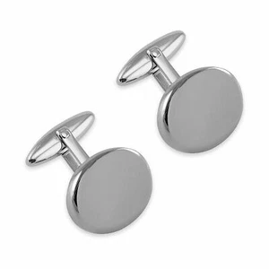 CATORS - Sterling Silver - Plain Oval Cufflinks - Picture 1 of 3