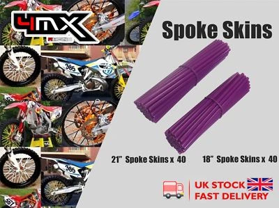 Protectores de radios de rueda púrpura 18" 21" se adapta a Kawasaki KLX125 L B1-B3, B6F 03-06 Foto 1 de 2