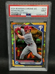 2024 Bowman Chrome Sapphire Aidan Miller Prospects Gold /50 No. 213 PSA 9 - Picture 1 of 3