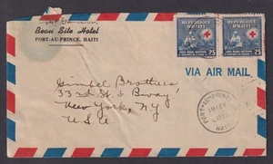 Haiti 1953 Air Mail cover Port-au-Prince to New York USA - Picture 1 of 3