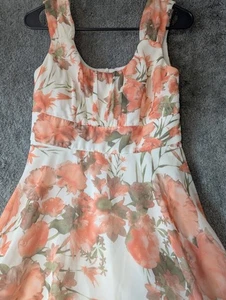 Womens Sleeveless Summer Dress CB Established 1962 Floral Flowing Size 4 Petite - Picture 1 of 10