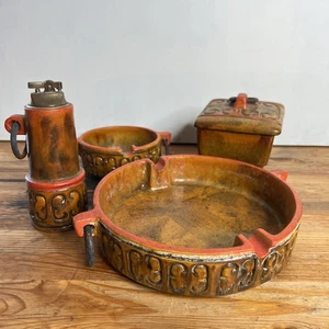Bitossi RARE Alvino Bagni Raymor Italy MCM Pottery Ashtray Smoking Set – 5 Piece - Picture 1 of 24
