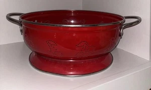 Colino Colino Smaltato Rosso Design Ciliegia Piedino Acciaio Inox 9,5”~ VGT - Foto 1 di 9