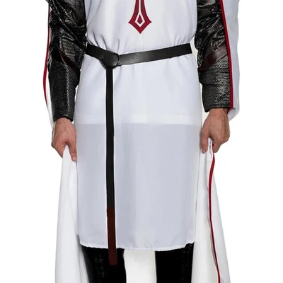 Acessório fantasia adulto cinto de couro sintético preto medieval - Imagem 1 de 4