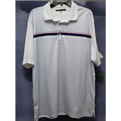 Camisa de golf GREG NORMAN para hombre a rayas blancas Play Dri talla XL blanca azul naranja Foto 1 de 4