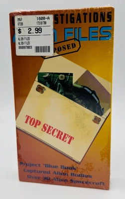 UFO Investigations Alien Files Exposed Top Secret VHS 2000 Project Blue Book NEW - Image 1 of 4
