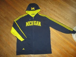 MICHIGAN WOLVERINES HOODIE bestickt Reißverschluss ADIDAS Sweatshirt XL - Bild 1 von 6