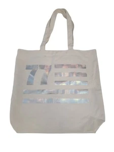 American Eagle Outfitters White & Silver Reflective 77 Canvas Tote Bag NWT - Picture 1 of 6