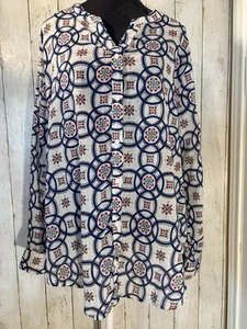 Liz Claiborne geometrische Button Down Bluse Gr. XXL leicht lässig bunt - Bild 1 von 11