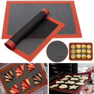 1/2x Perforated Silicone Baking Mat Biscuit Pad Bread Oven Mat Macaron Non-stick - Picture 1 of 20