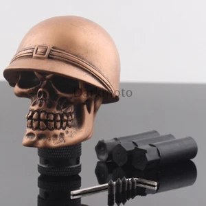 Copper Helmet Skull Head Car Truck Manual Stick Gear Shift Knob Lever Shifter - Bild 1 von 12