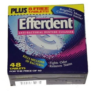 Efferdent Denture Cleanser Tablets Anti-Bacterial 48 Tablets (Pack of 4) 192 ea - Picture 1 of 1