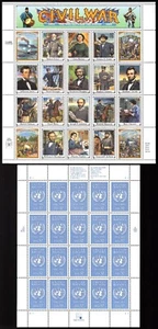 Scott #2974-2975 United Nations & Civil War Sheet of 20 Stamps - MNH - Picture 1 of 1