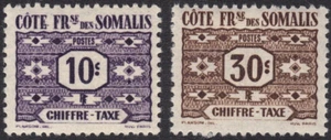 1947 Somali Cost-SC# J39-J40 - Postage Due Stamp - 2 Different Stamps - M-H -1 - Picture 1 of 2