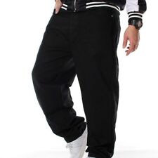 Men Hip-Hop Jeans Denim Cargo Pants Baggy Loose Black Trousers Streetwear Casual
