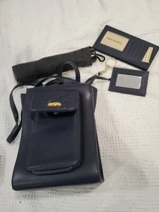 Walborg Vintage Handbag Purse Black Quilted Flap Travel Bag Umbrella Mirror - Picture 1 of 10