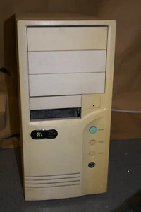 AT PC Computer CASE tower LO/HI LCD PSU retro desktop beige 90s - Picture 1 of 12