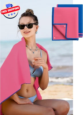 Magnetic Beach Towel, Strong Magnet Corners Premium Changing Cover Travel Pool - Image 1 of 4