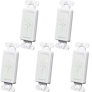 Placa de Pared Decora Inserto 1 Velocidad con Apertura de Goma Flexible Blanco (5 Paquetes) - Imagen 1 de 6