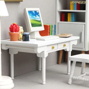 Maßstab 1:12 Miniatur Puppenhaus Möbel Schreibtisch Tisch Wohnzimmer Zubehör - Bild 1 von 7