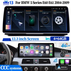 Car Radio Stereo Android 13 GPS Carplay For BMW 5 Series E60 2004-09 CCC 4+64GB - Picture 1 of 21
