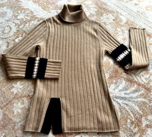 ANATOMIE LOURDES KASCHMIR ROLLKRAGEN PULLOVER XS CAMEL MARINE GESTREIFT NEU OHNE ETIKETT - Bild 1 von 5