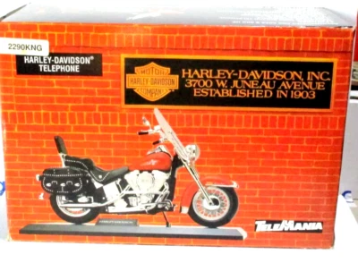 1994 Harley Davidson  Soft Tail Red TeleMania Telephone w/ box and instructions - Image 1 of 4