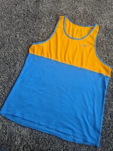 Nike Dri Fit Orange Blue Tank Top Sleeveless Shirt Active mens XL - Picture 1 of 7