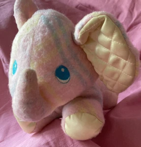PlaySkool Elephant Plaid Pink Blankies Plush Stuffed Snuzzles Soft Perfect NWOT - Picture 1 of 9