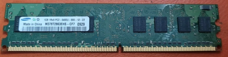 RAM 2 X 1GB TOT 2GB DDR2 PC2-6400 800MHz DESKTOP PC MEMORIA PC2-6400U SAMSUNG - Immagine 1 di 1