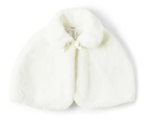 Gymboree Girls’ 6 Cape White Faux Fur Family Celebrations Christmas Holiday - Picture 1 of 5