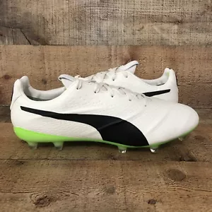 Puma King Platinum 21 Fußballstollen Herren 11 vegan FG Ag elfenbeinfarben leuchten grün blendend - Bild 1 von 9