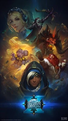 BlizzCon Poster 2016 Key Art Hearthstone Diablo Overwatch WOW Blizzard Exclusive - Image 1 of 4