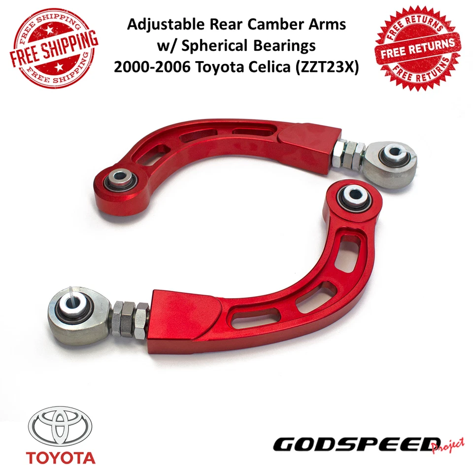 Brazos de inclinación traseros ajustables Godspeed con cojinete esférico se ajustan a Toyota Celica 2000-2006 Foto 1 de 4