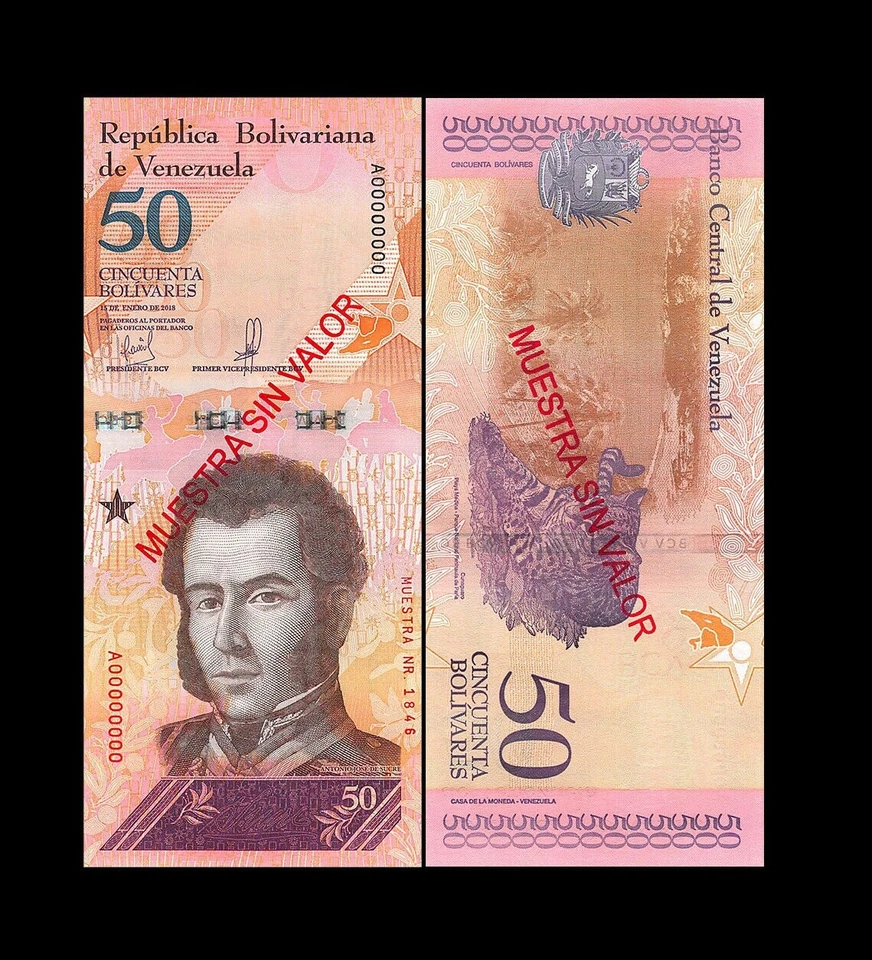 Venezuela 50 Bolivar Soberano 2018 UNC**New - Specimen - Image 1 of 1