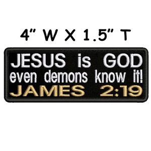 James 2:19 Embroidered Patch Iron-on/Sew-on Bible Verse Christian Applique - Picture 1 of 18