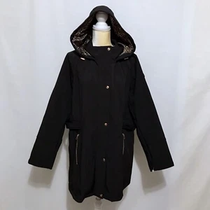Jessica Simpson NWOT Black Softshell Trench Coat Women 1X - Picture 1 of 17