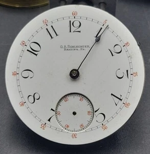High Grade 46mm Pocket Watch Movement Snail Regulator G A Schlechter Reading PA - Picture 1 of 10