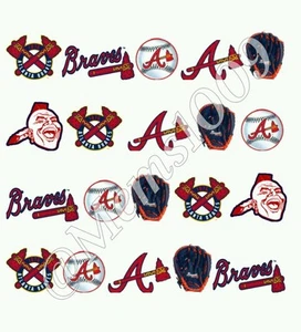 Calcomanías de agua Atlanta Braves Nail Art ¡Envío gratis! ¡Calcomanías de uñas de béisbol! - Imagen 1 de 1