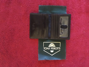 TONY PEROTTI ULTIMO WEEKEND WALLET WITH ID 3.6" X 3.0" BLACK
