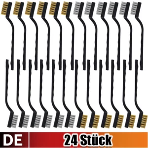 24 teilig Drahtbürste Set Bürsten Messingbürste Reinigungsbürste Stahl Neu - Bild 1 von 6
