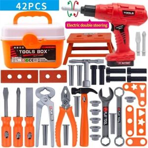 Electric Toy Drill Kids Toolbox Kit Simulation Children's Tool Set  Boys Girls