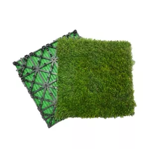 35Pcs Artificial Grass Turf Interlocking Deck Tiles Indoor/Outdoor Floor 12*12in - Picture 1 of 7