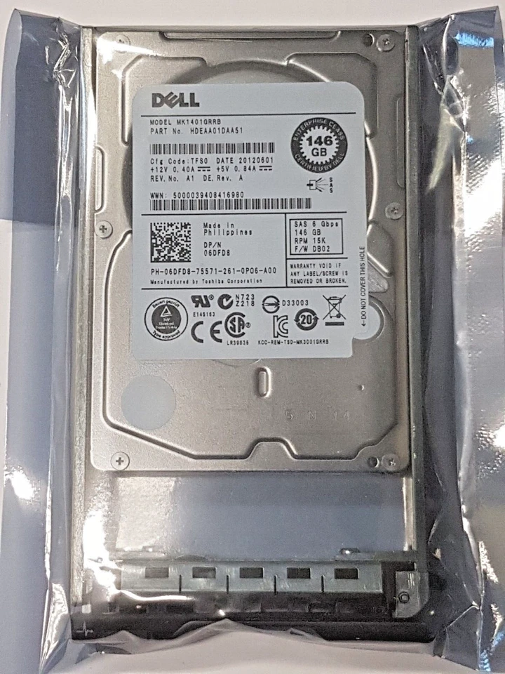 146 GB SAS Dell MK1401GRRB 15000 RPM 32MB HDD 2.5 " Internal Hard Disk New + - Image 1 of 1