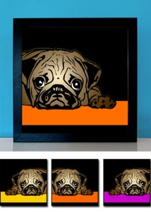 Mops no.2 Hund Pop Art Retro Bilder Bild Foto 3-teilig Geschenkidee für Mopsfans - Picture 1 of 4