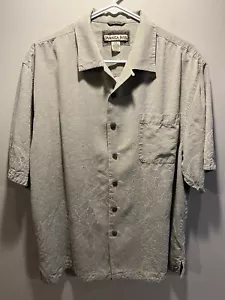 JAMAICA JAXX Large LG Short Sleeve Shirt, washable 100% SILK, Light Green - Picture 1 of 8