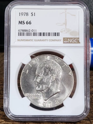 1978  Eisenhower $1, NGC Graded MS 66, 011 Cover
